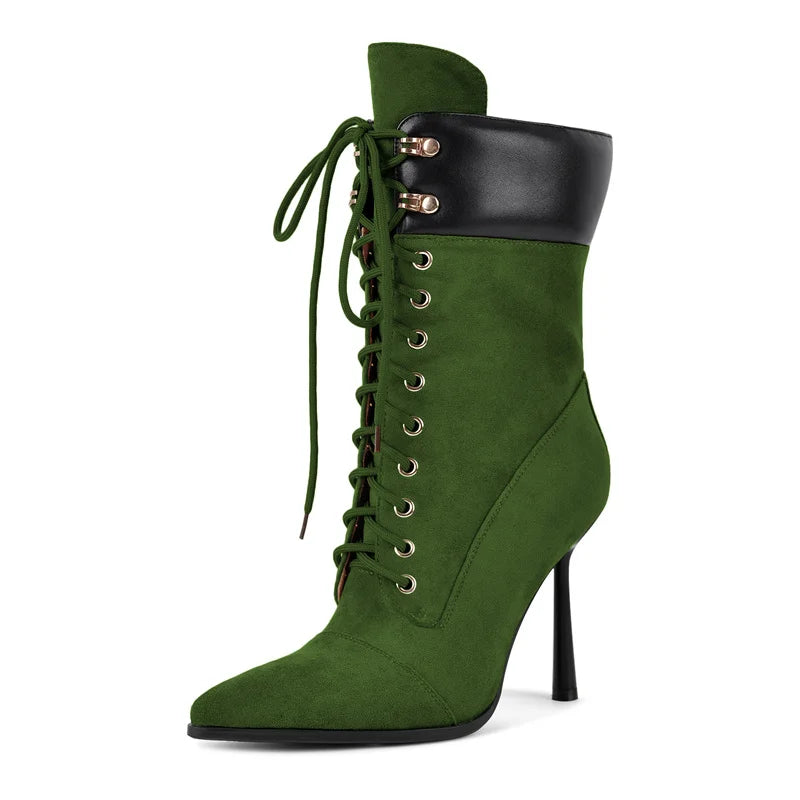 Mid-Calf Stiletto High Heel  Boots