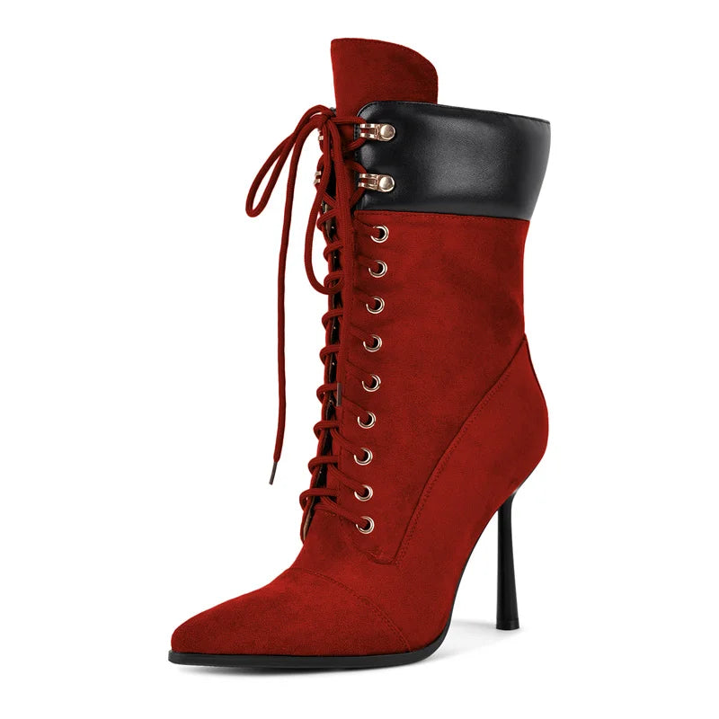 Mid-Calf Stiletto High Heel  Boots