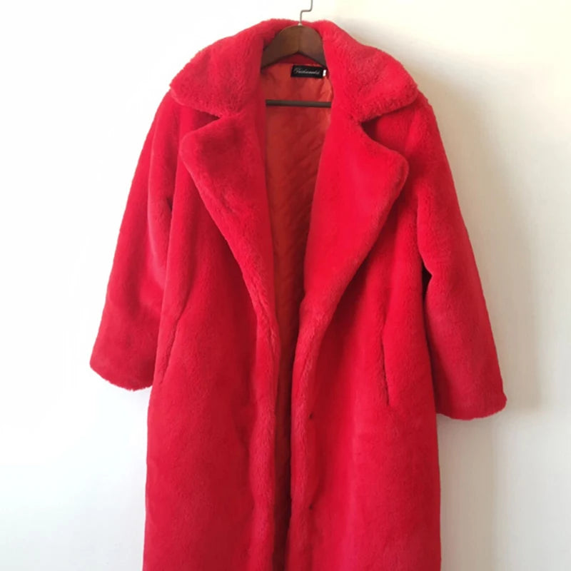 Faux Rabbit Fur Coat