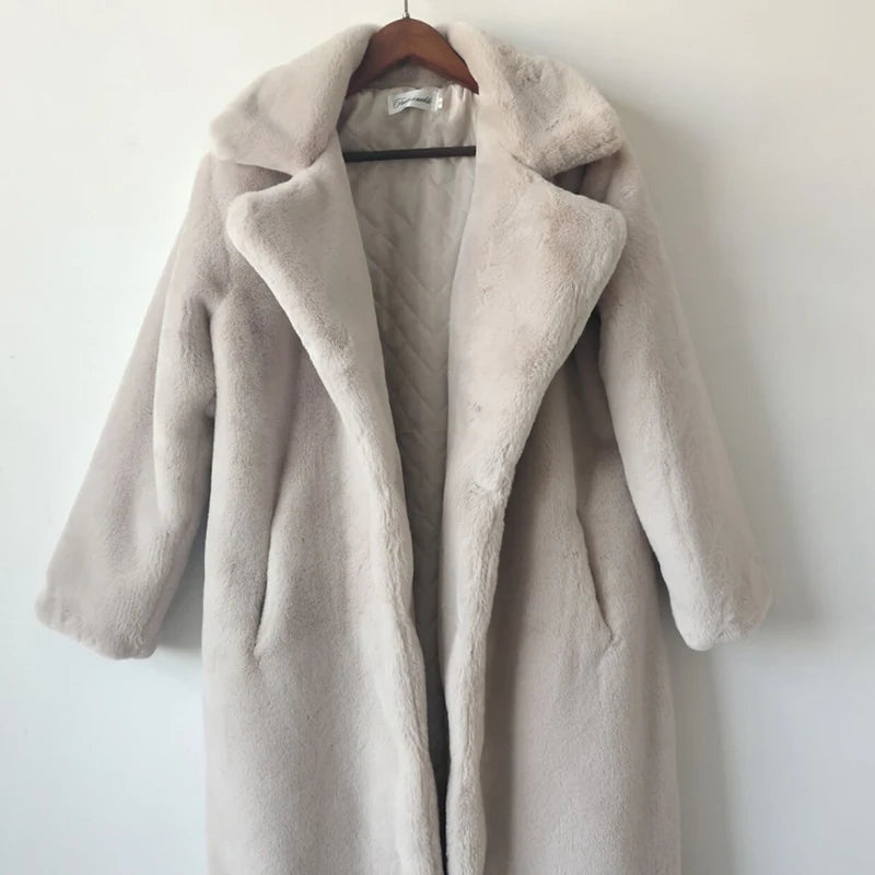Faux Rabbit Fur Coat