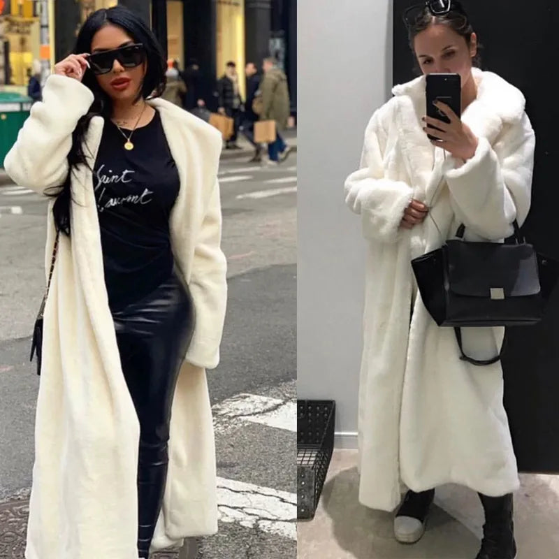 Faux Rabbit Fur Coat