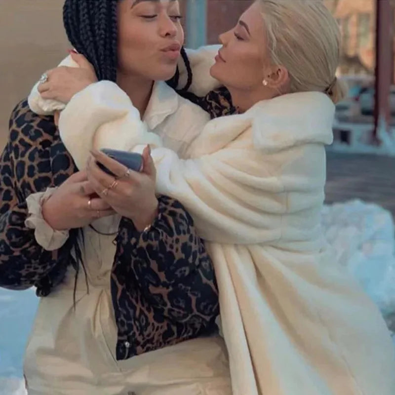 Faux Rabbit Fur Coat