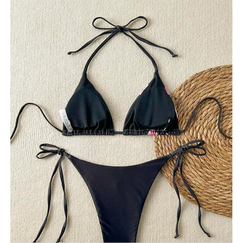 Cross-border New Split Swimsuit Women's Hot Bikini European and American Sexy Gather Pure Desire Printing High-end Bikini
