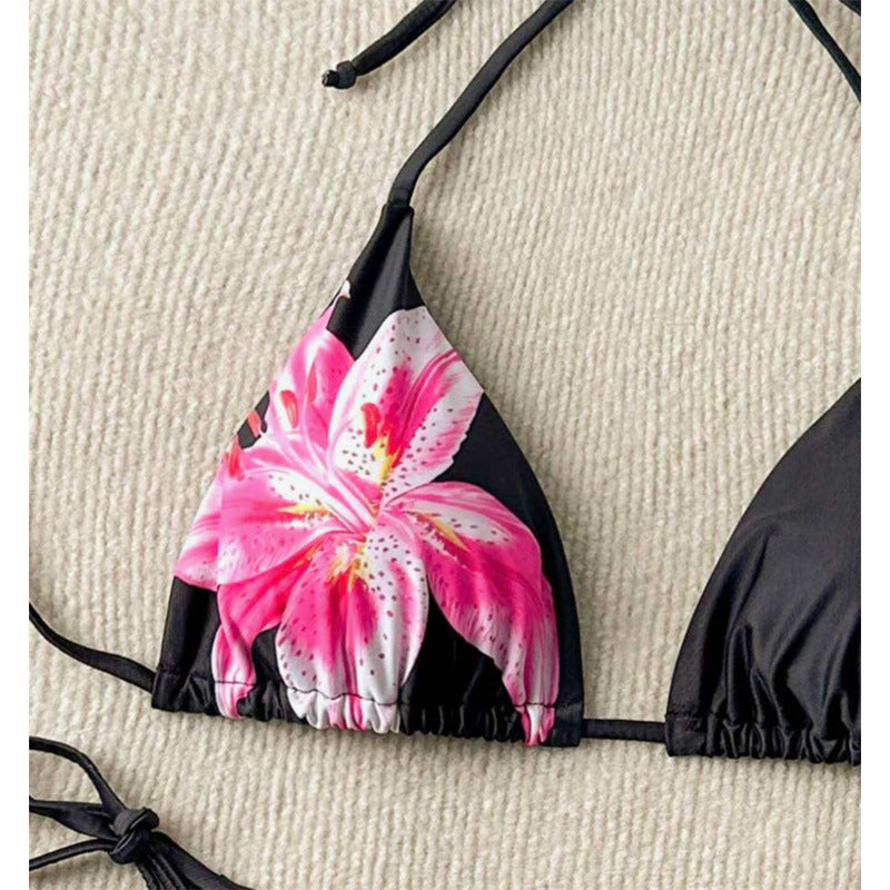 Cross-border New Split Swimsuit Women's Hot Bikini European and American Sexy Gather Pure Desire Printing High-end Bikini