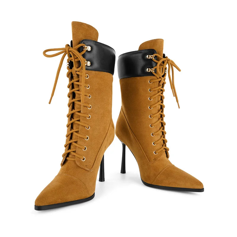 Mid-Calf Stiletto High Heel  Boots