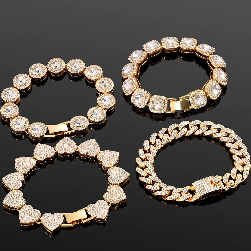 Iced Out Pink Cuban Bracelet