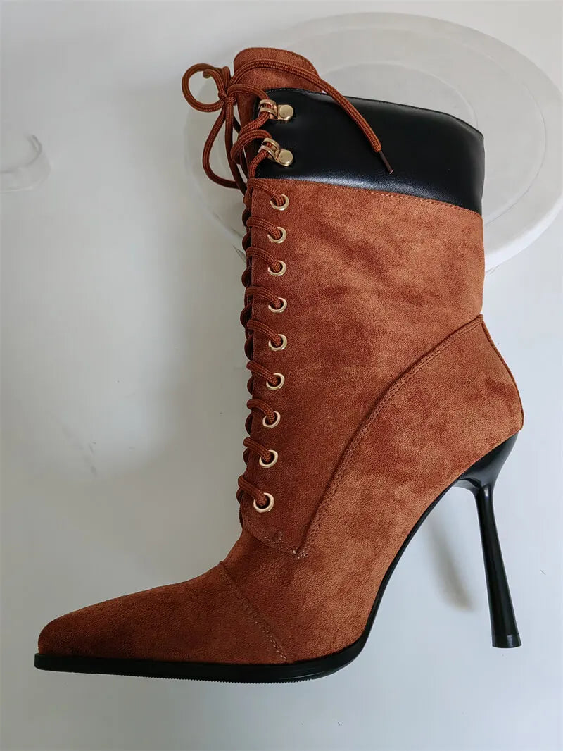 Mid-Calf Stiletto High Heel  Boots