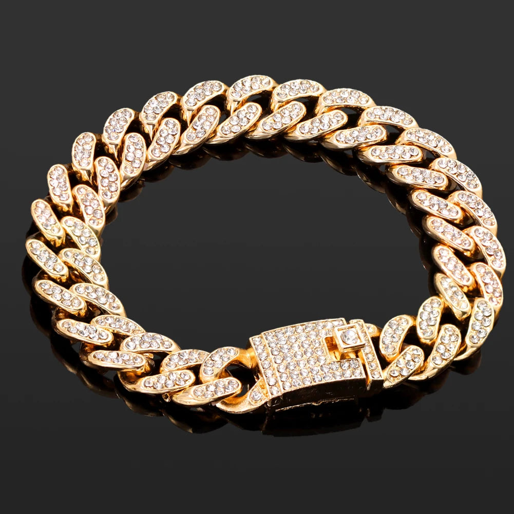 Iced Out Pink Cuban Bracelet