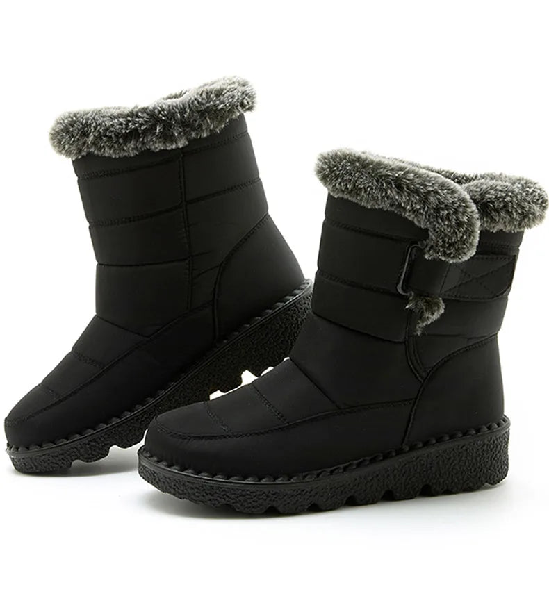 Waterproof Snow Boots With Fur