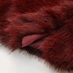Burgundy Vintage Faux Fur Coat