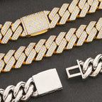 Hip Hop Jewelry 10/12/14/15/20mm CZ Cuban Link Necklace For Men Miami Bling Iced Out Prong Cuban Link Chain Party Gift