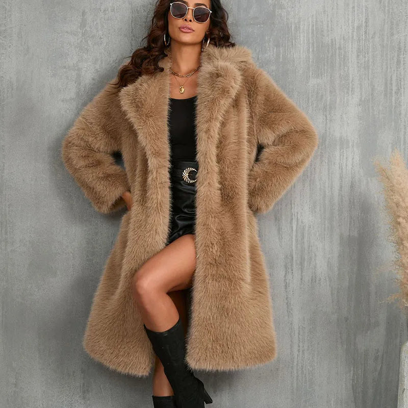 Faux Fox Fur Coat