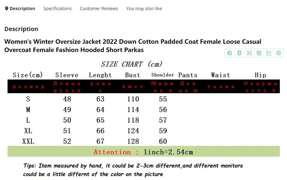 Winter Oversize Padded Jacket