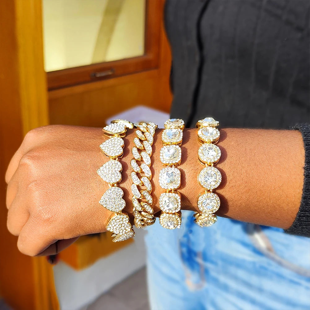 Iced Out Pink Cuban Bracelet