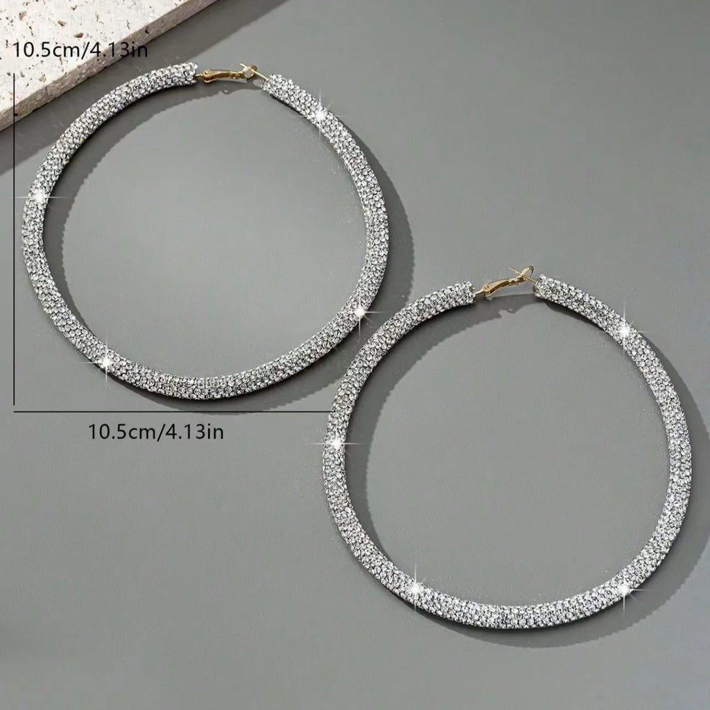 A Pair of Sparkling Diamond Earrings