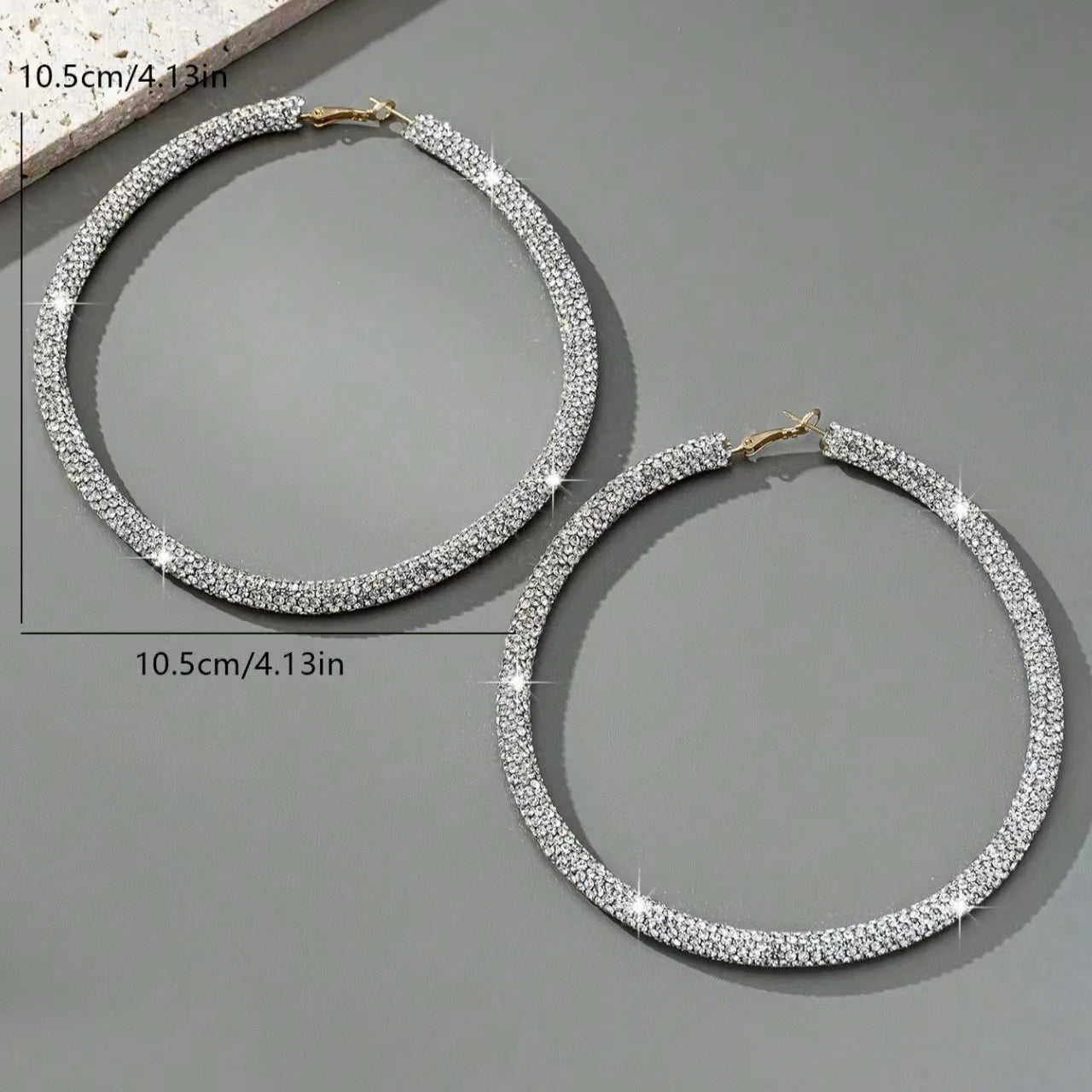 A Pair of Sparkling Diamond Earrings