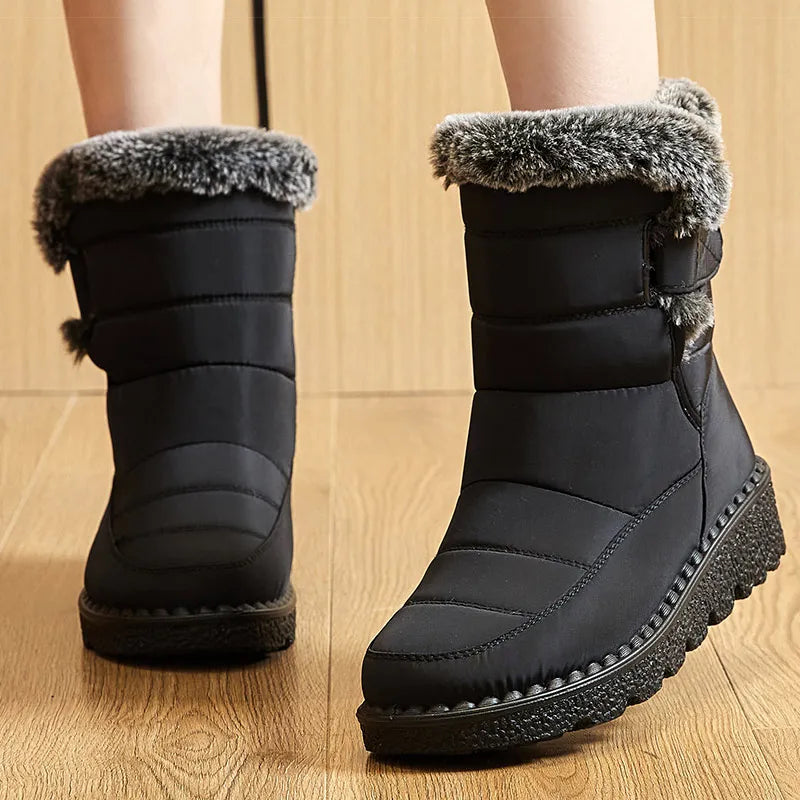 Waterproof Snow Boots With Fur