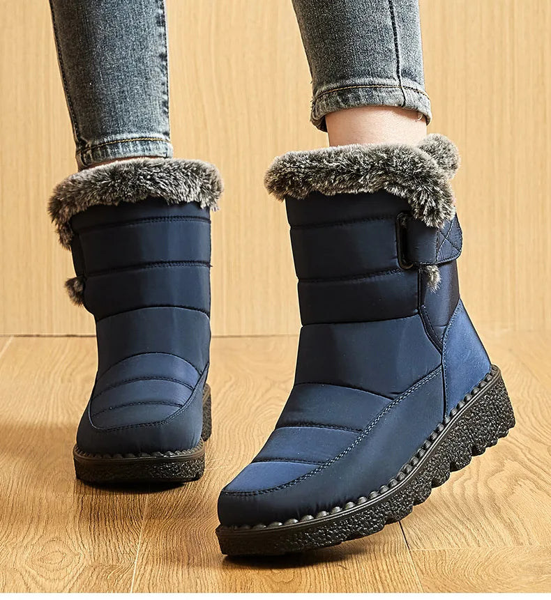 Waterproof Snow Boots With Fur