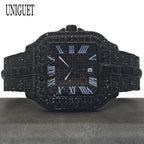 Hot Fashion Full Diamond Watch Men UNIGUET Brand Hip Hop Iced Out Bling Jewelry Square Quartz Wristwatch For Man Dropshipping
