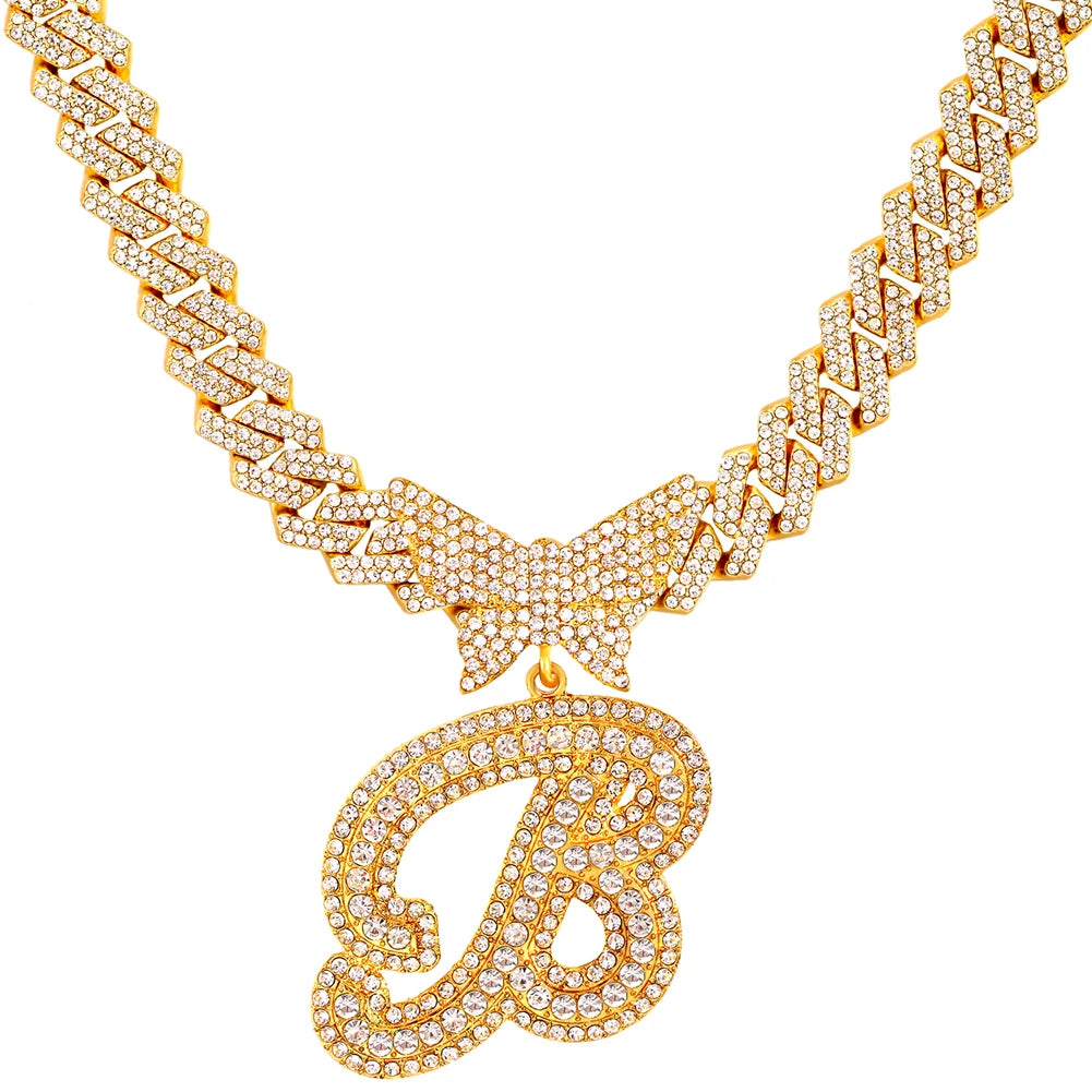 Butterfly Pendant Cuban Chain