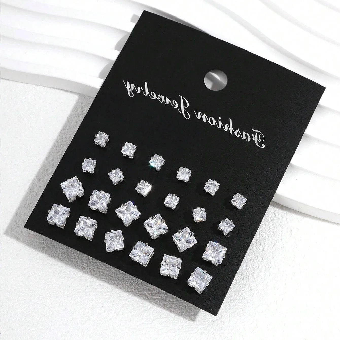 12 Pairs Of Luxurious Zirconia  Earrings