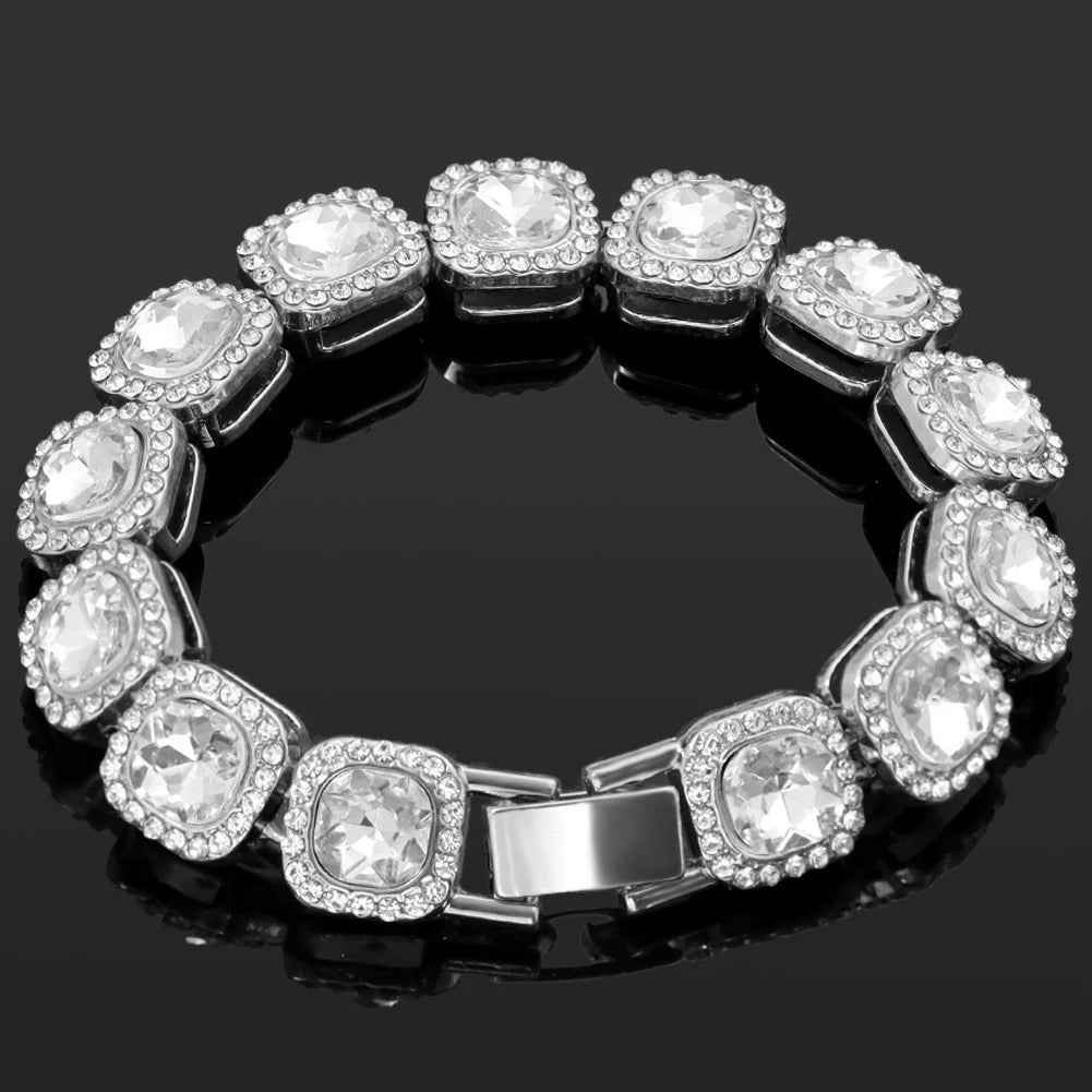 Iced Out Pink Cuban Bracelet