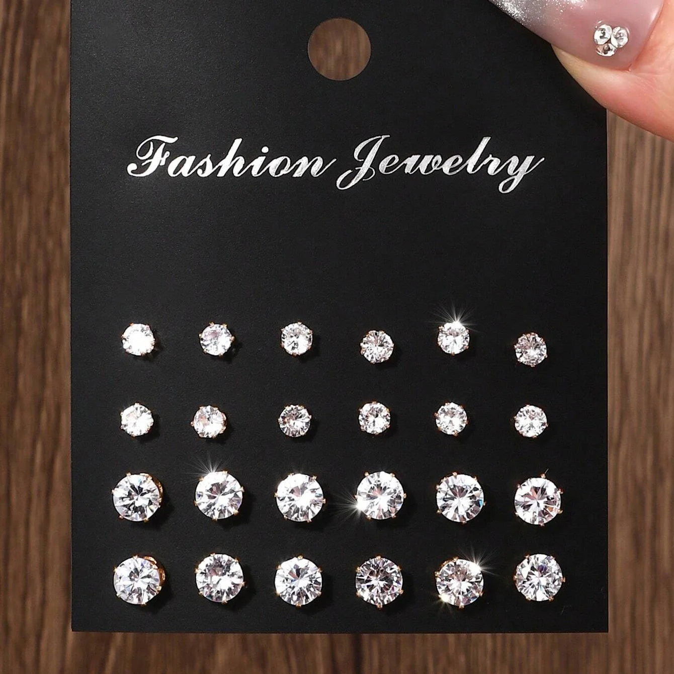 12 Pairs Of Luxurious Zirconia  Earrings