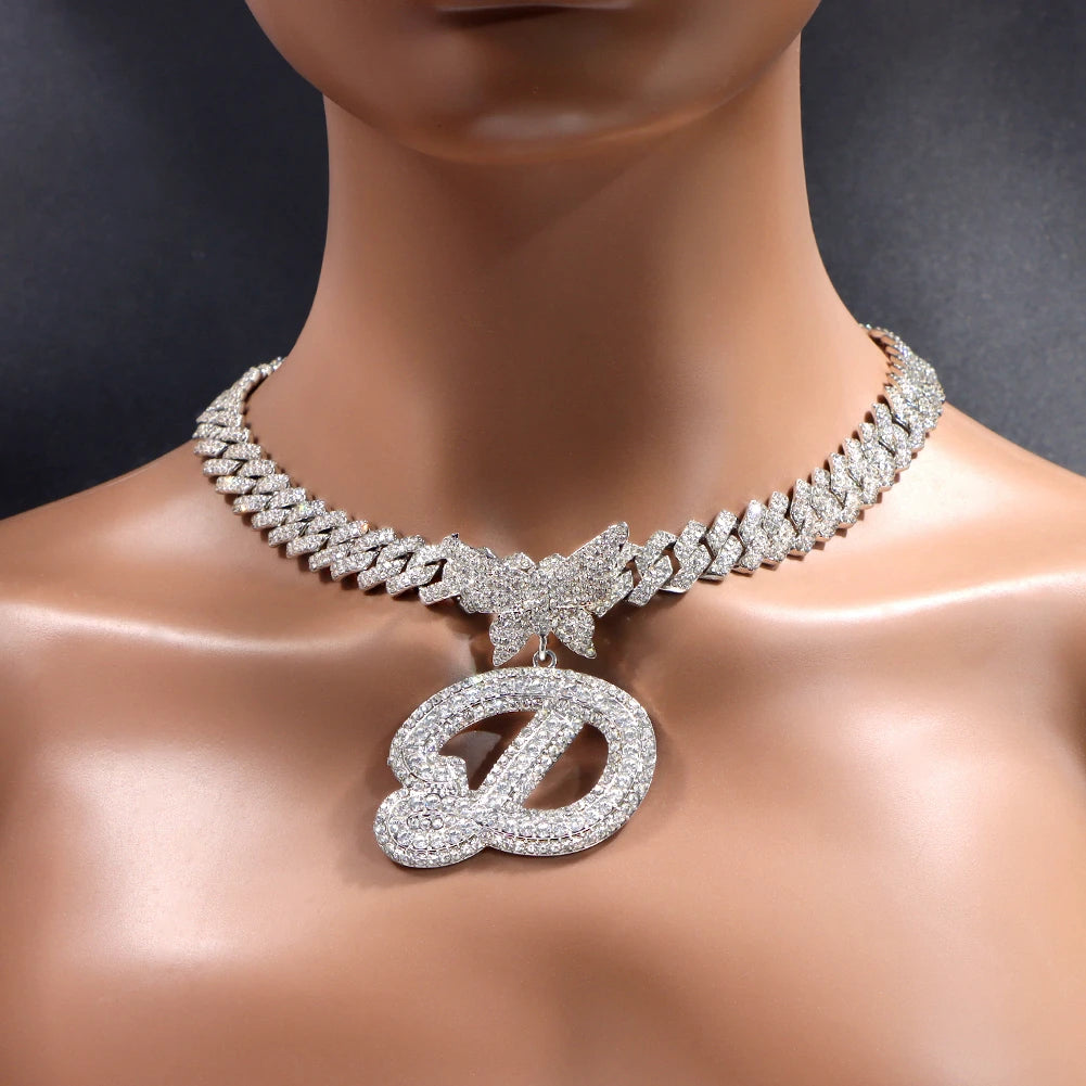 Butterfly Pendant Cuban Chain