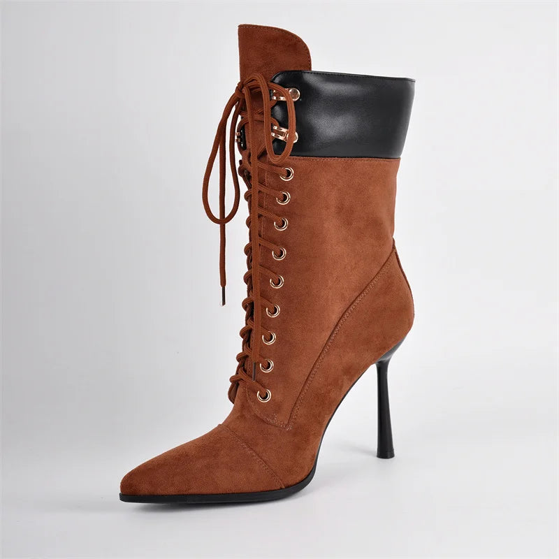 Mid-Calf Stiletto High Heel  Boots