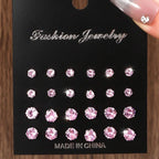 12 Pairs Of Luxurious Zirconia  Earrings