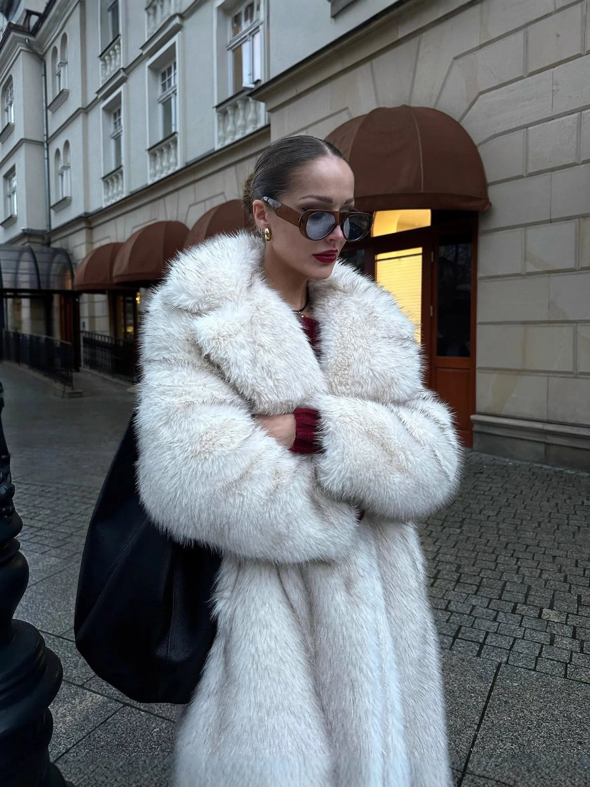 Extended Faux Fur Coat