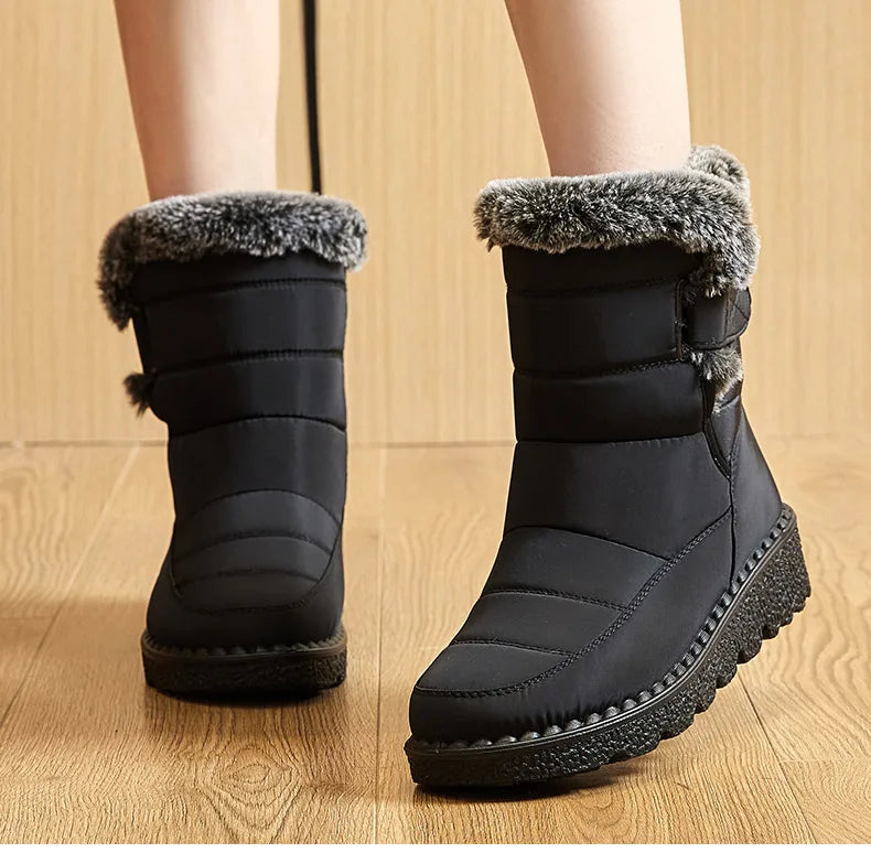 Waterproof Snow Boots With Fur