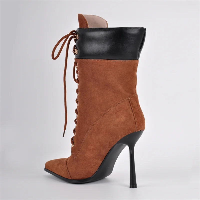 Mid-Calf Stiletto High Heel  Boots