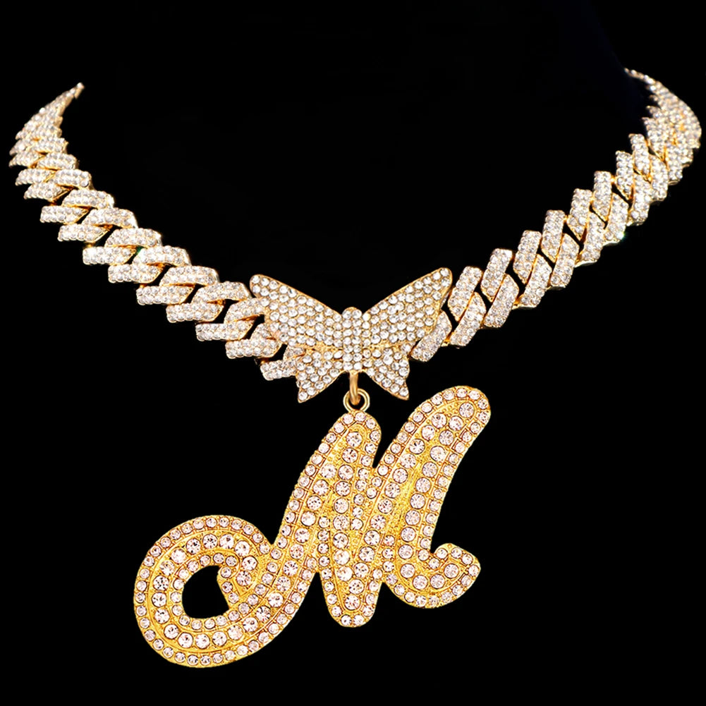 Butterfly Pendant Cuban Chain