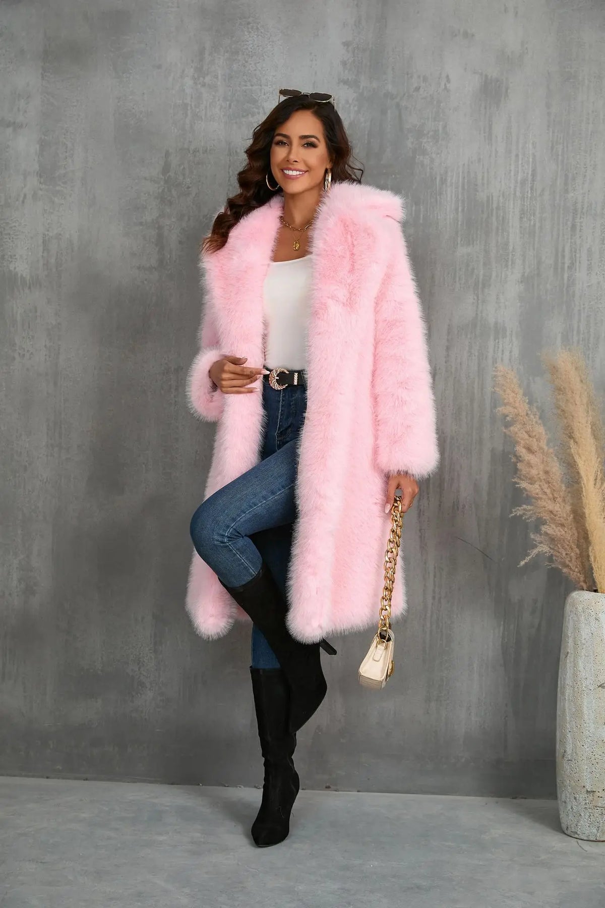 Faux Fox Fur Coat