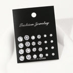 12 Pairs Of Luxurious Zirconia  Earrings