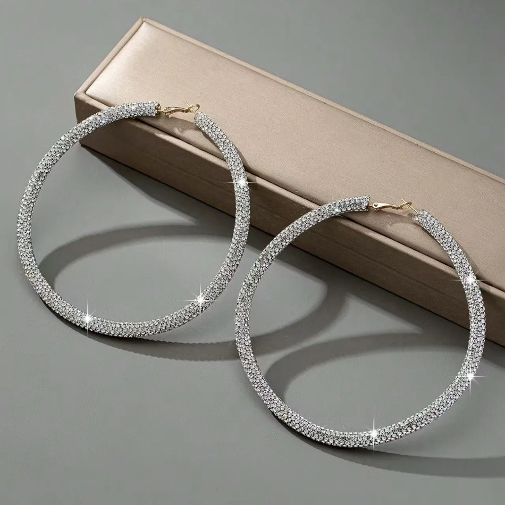 A Pair of Sparkling Diamond Earrings