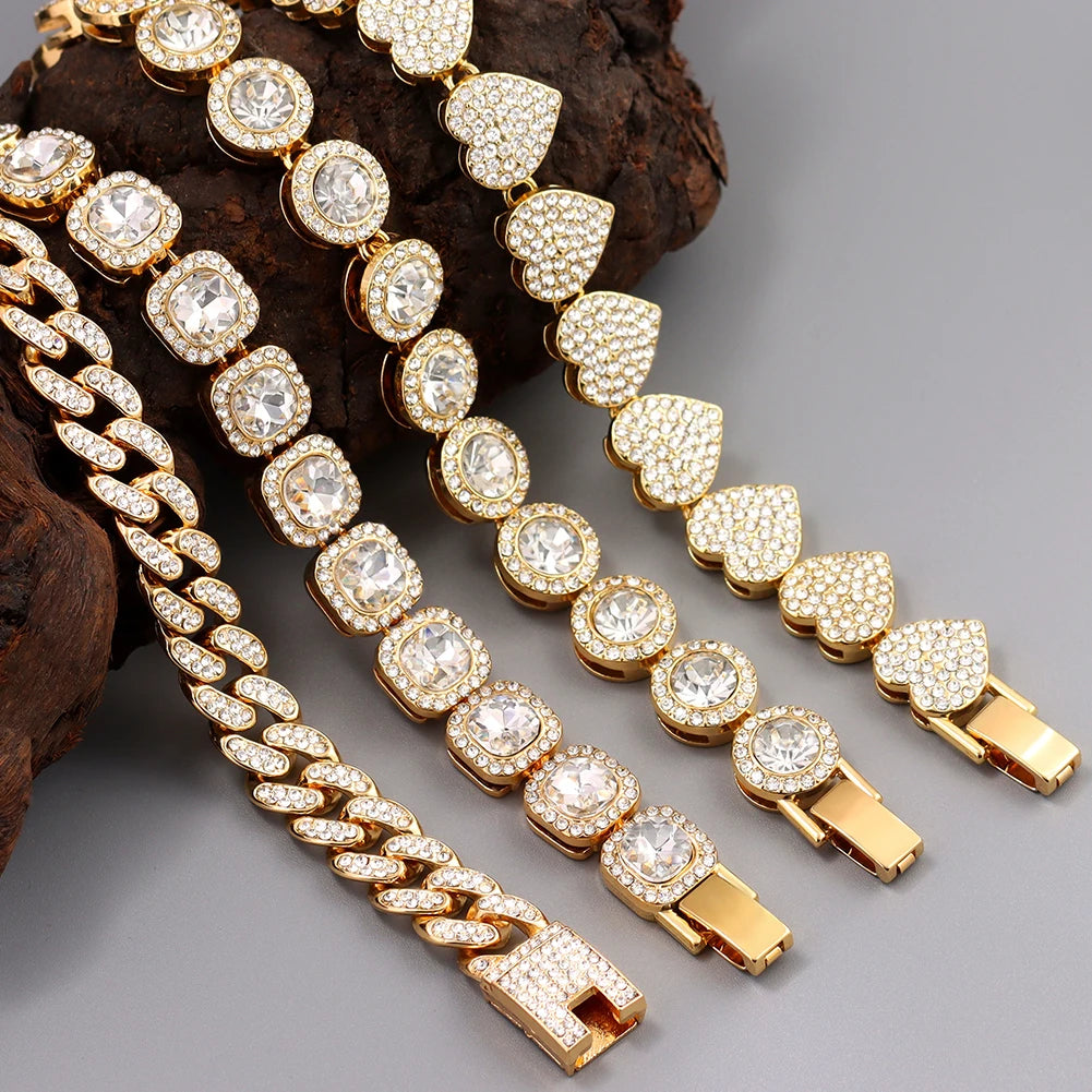 Iced Out Pink Cuban Bracelet