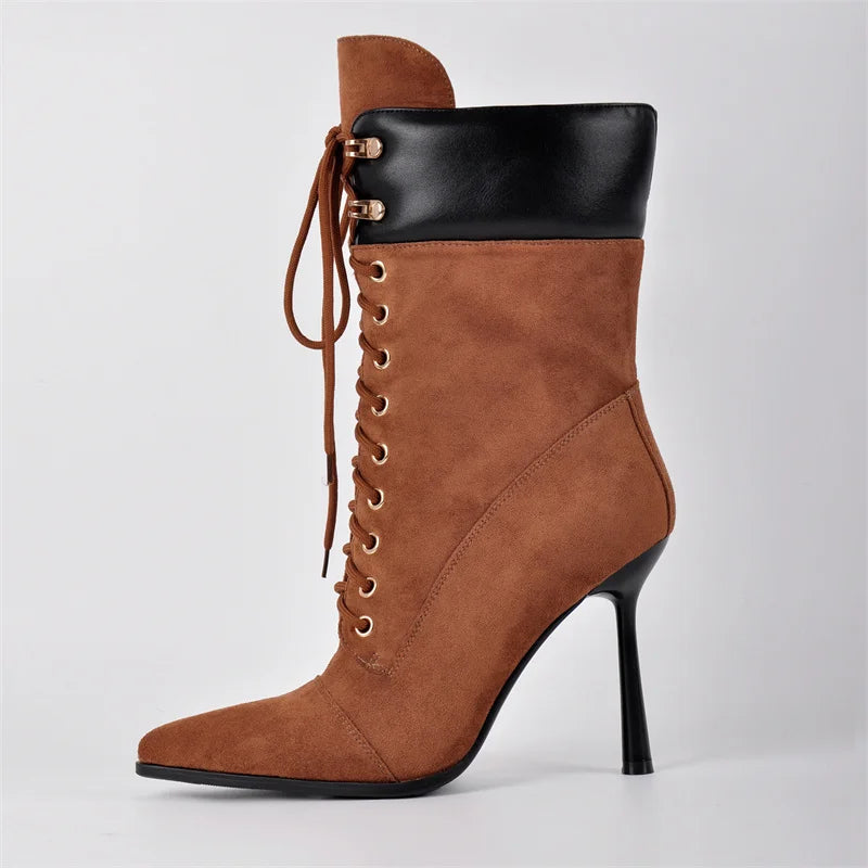 Mid-Calf Stiletto High Heel  Boots