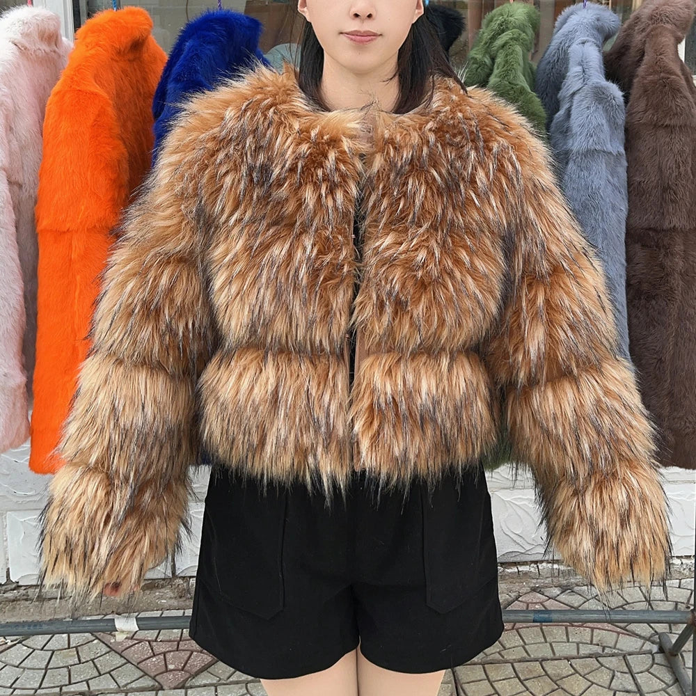 Fox Faux Fur Coat
