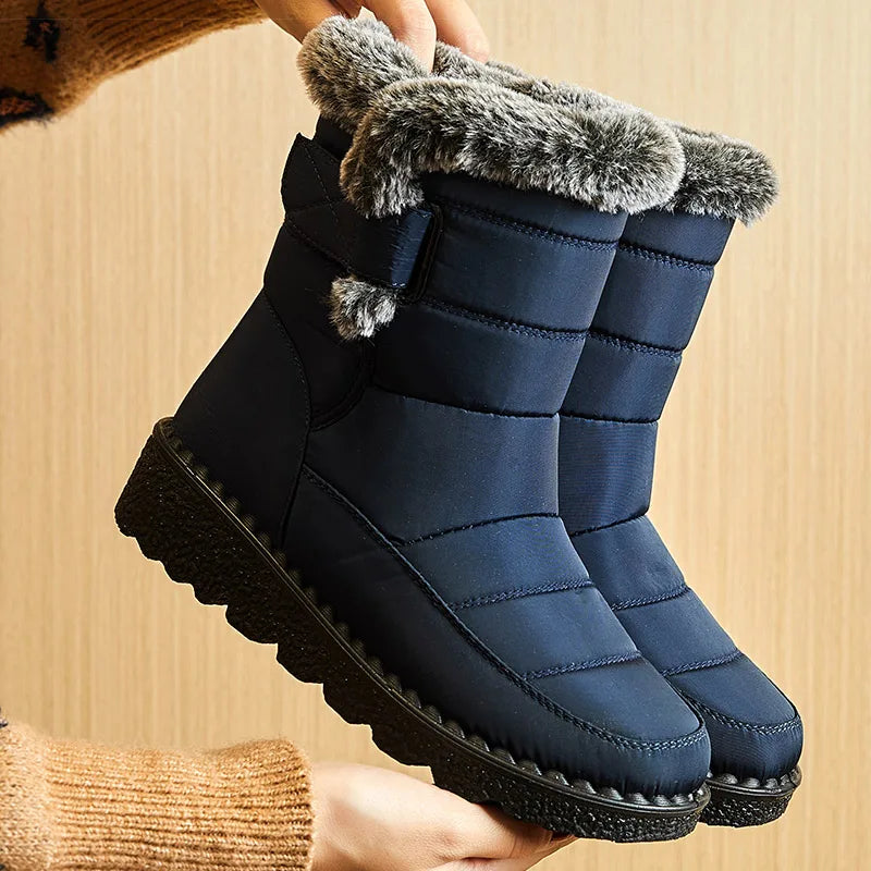 Waterproof Snow Boots With Fur
