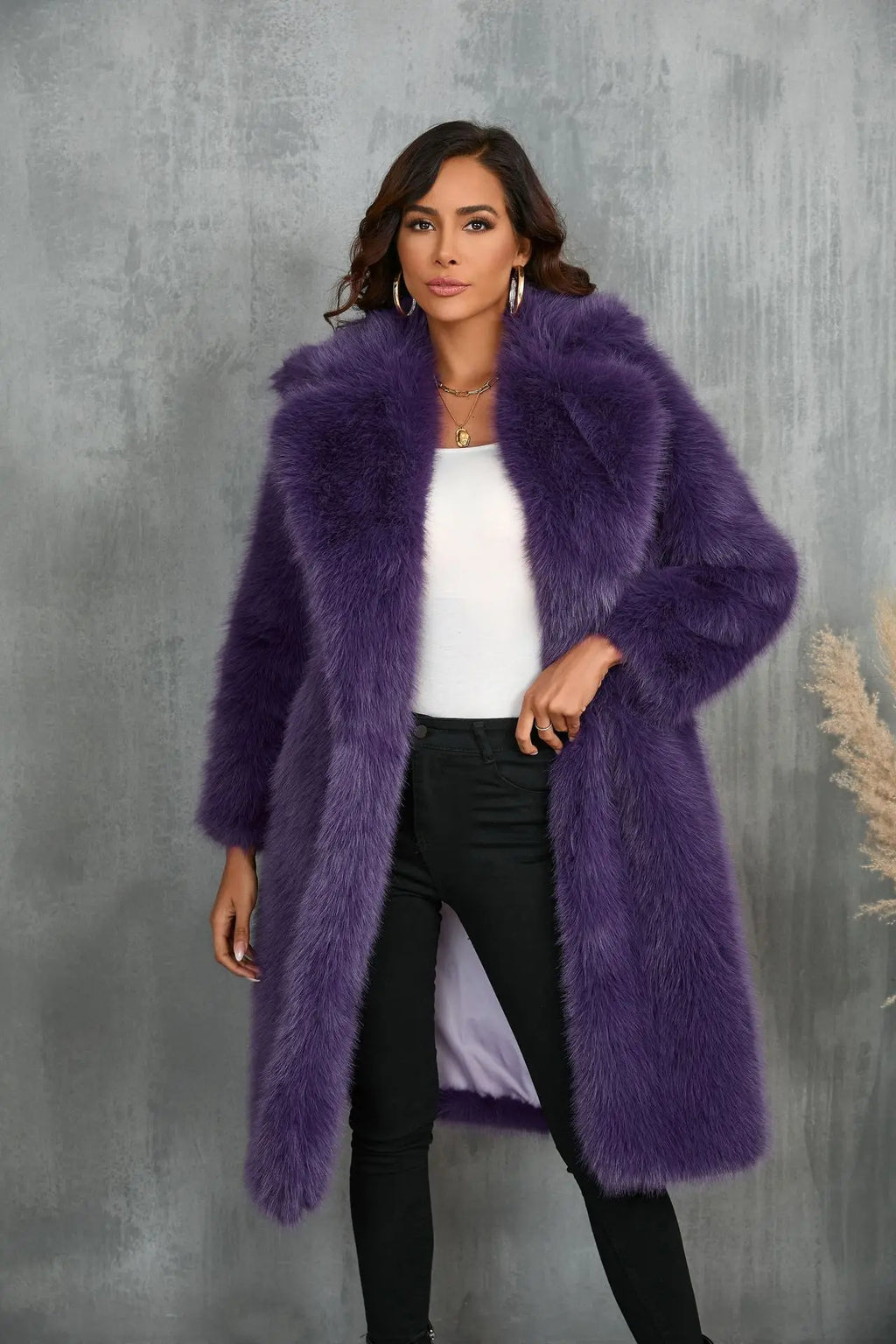 Faux Fox Fur Coat