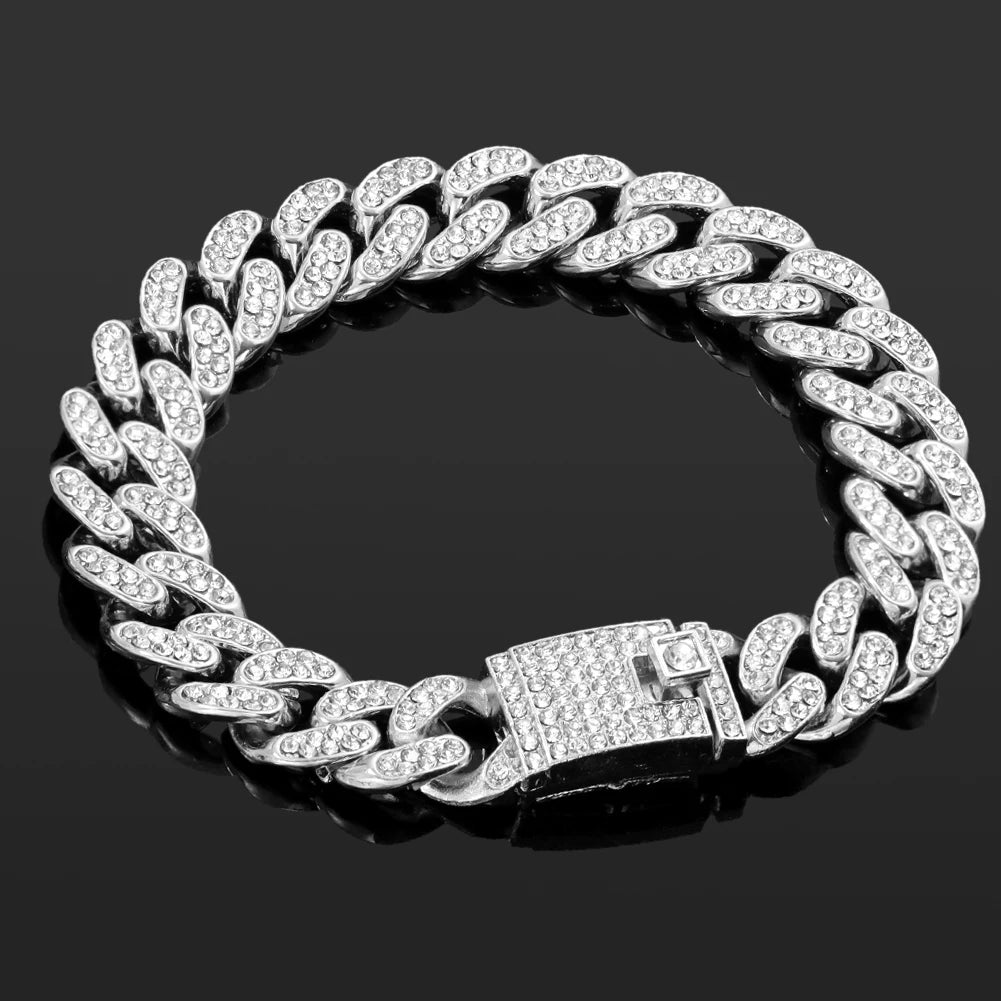 Iced Out Pink Cuban Bracelet