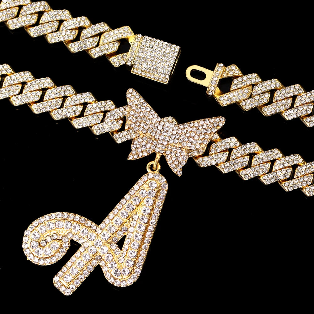 Butterfly Pendant Cuban Chain