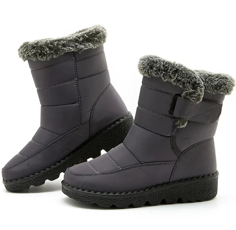 Waterproof Snow Boots With Fur