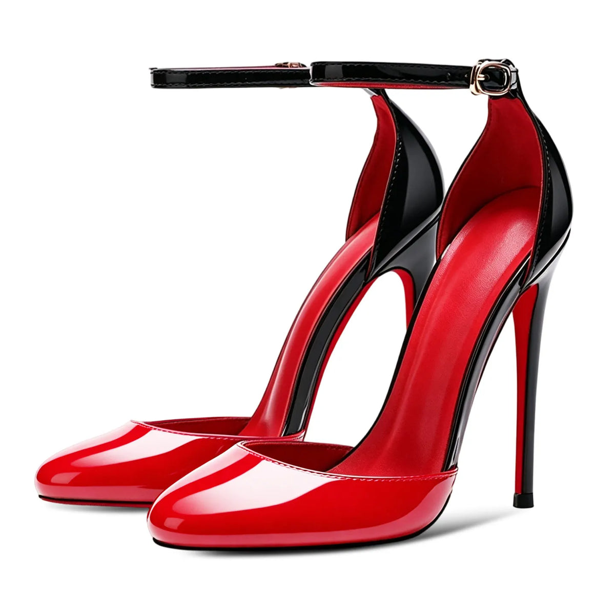 One Line Buckled Hollow Heels