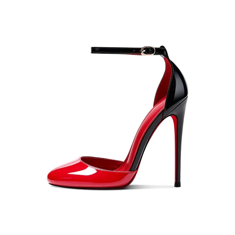 One Line Buckled Hollow Heels