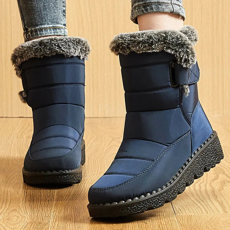 Waterproof Snow Boots With Fur