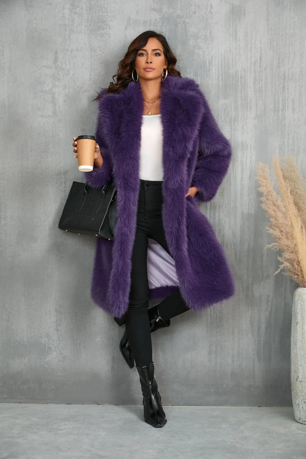 Faux Fox Fur Coat