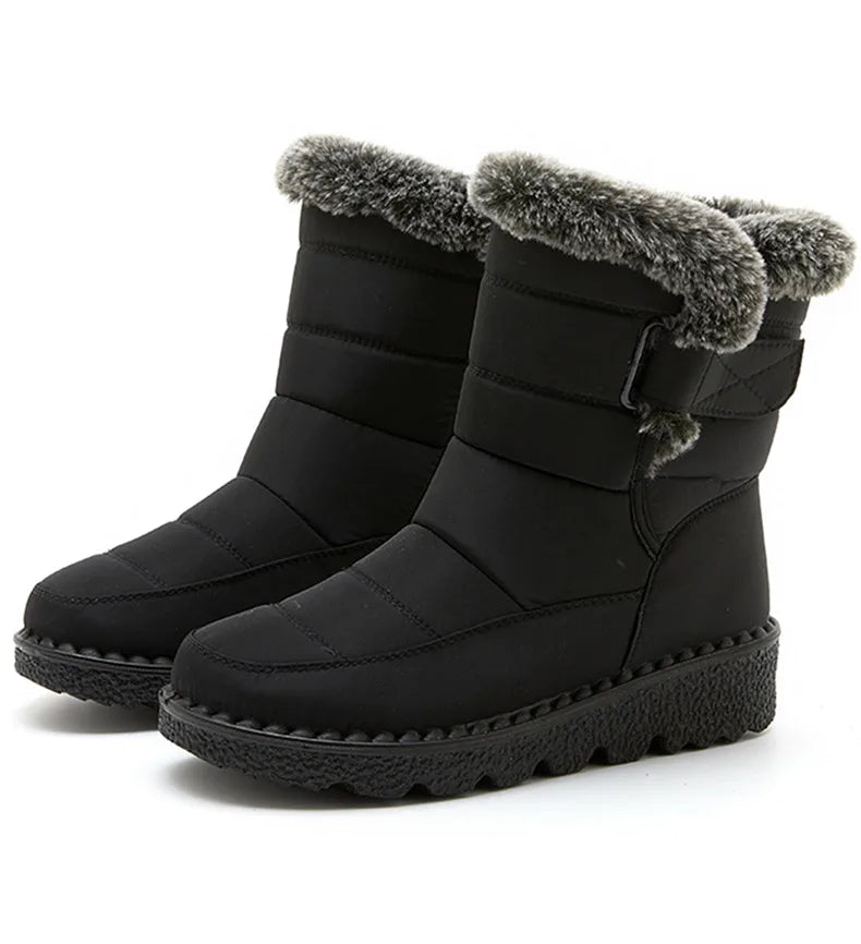 Waterproof Snow Boots With Fur